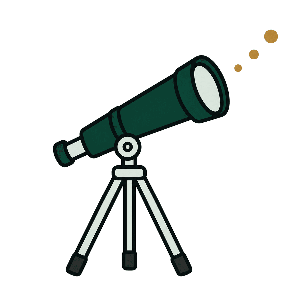 A telescope on a tripod, pointed upwards