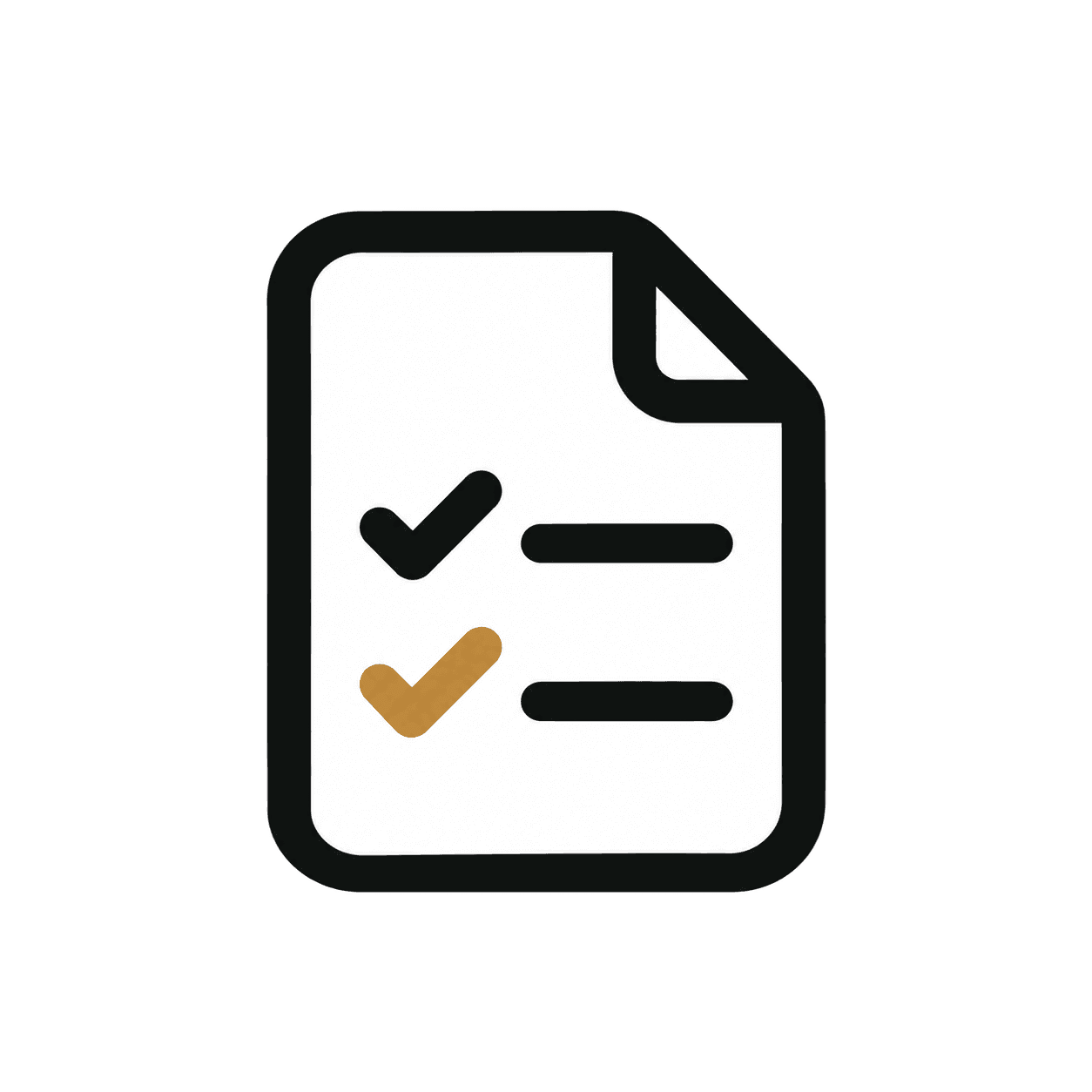A short checklist on a page