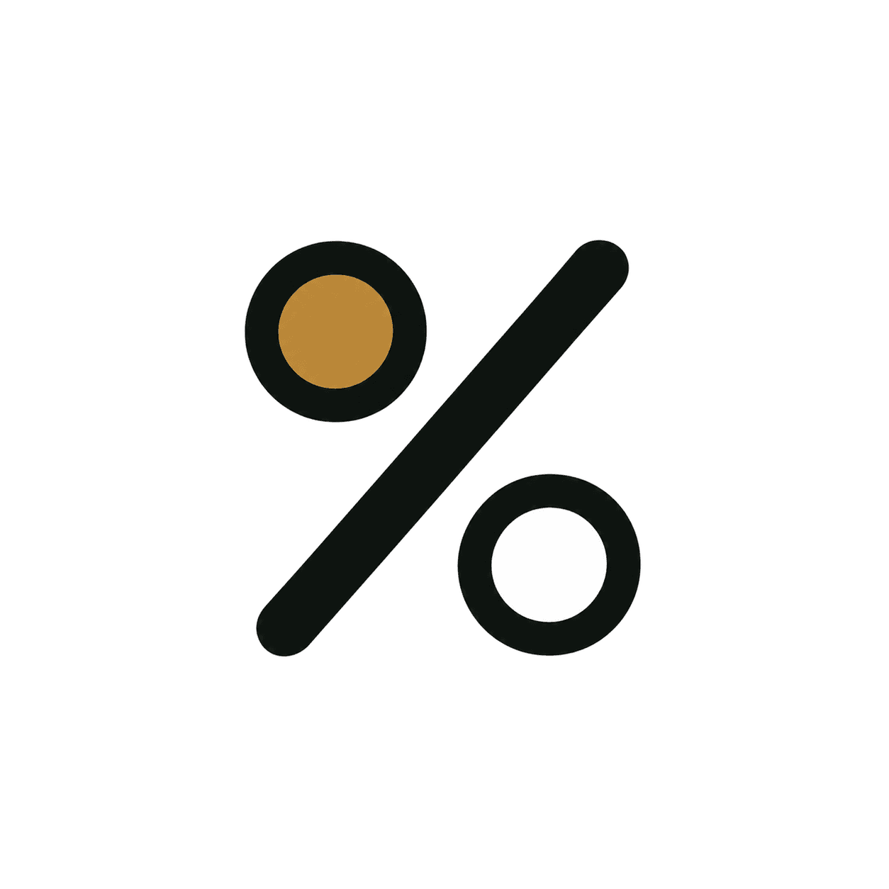 A percentage sign in a circle